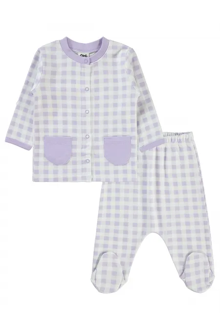 Ensemble pyjama bébé 0-24 mois lilas - Emballage