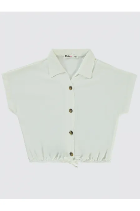 Kız Çocuk Gömlek 6-9 Yaş Ekru - Paket