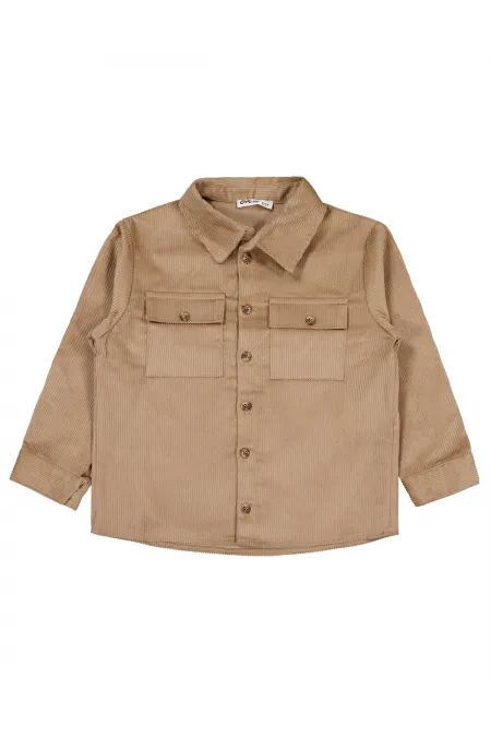 Erkek Çocuk Gömlek 6-9 Yaş Vizon - Paket