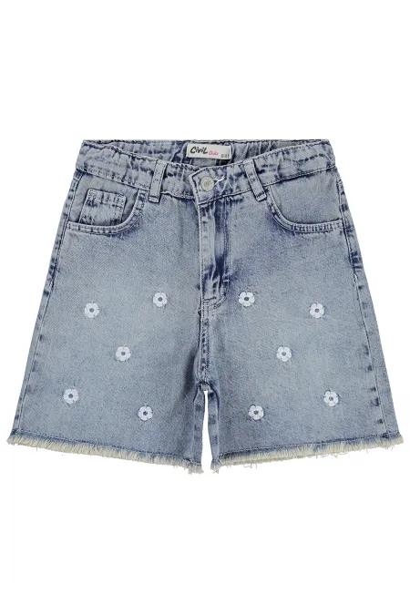 Kız Çocuk Şort 10-13 Yaş Mavi - Paket