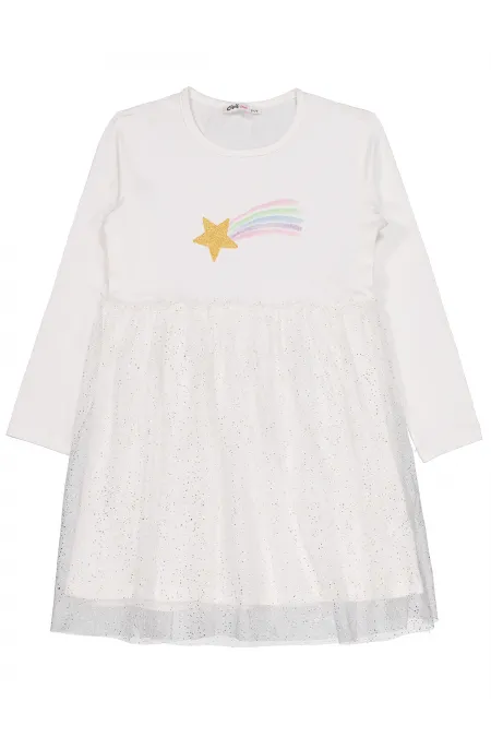 Girl's Vest and Dress 6-9 Years Old Ecru - Package