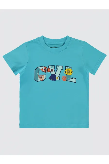 T-shirt garçon turquoise 2-5 ans - Emballage