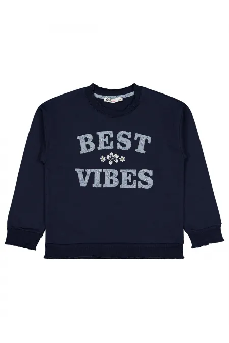 Kız Çocuk Sweatshirt 6-9 Yaş Lacivert - Paket
