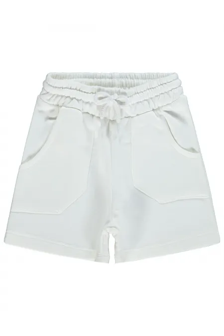 Kız Çocuk Şort 2-5 Yaş Kırık Beyaz - Paket