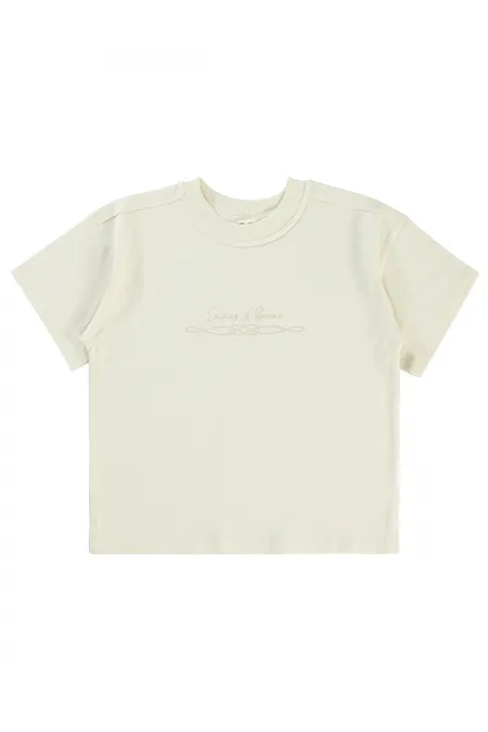 Lot de T-shirts pour garçons de 6 à 9 ans, couleur ivoire