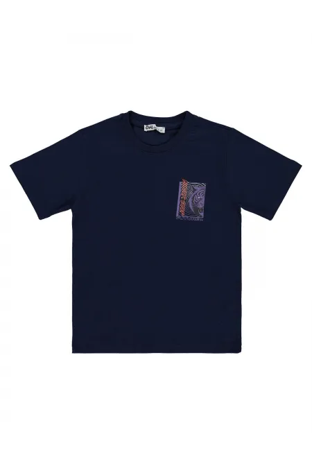 T-shirt garçon Km 10-13 ans bleu marine - Lot