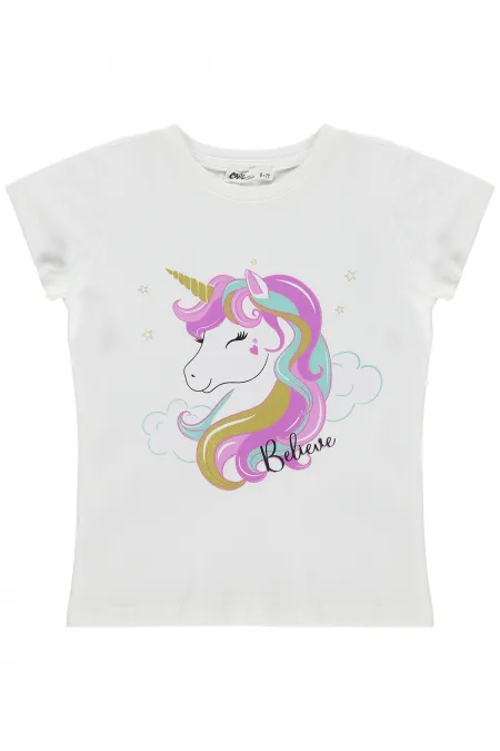 Girls' T-Shirt Km 6-9 Years Off-White - Package