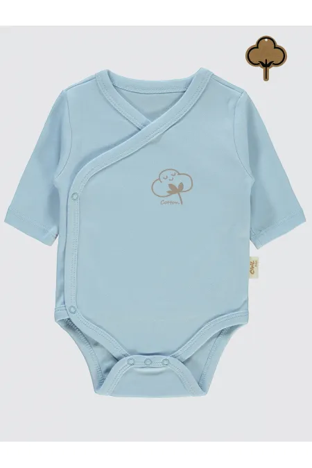 Grenouillère à boutons-pression pour bébé 0-24 mois bleue - Emballage civil