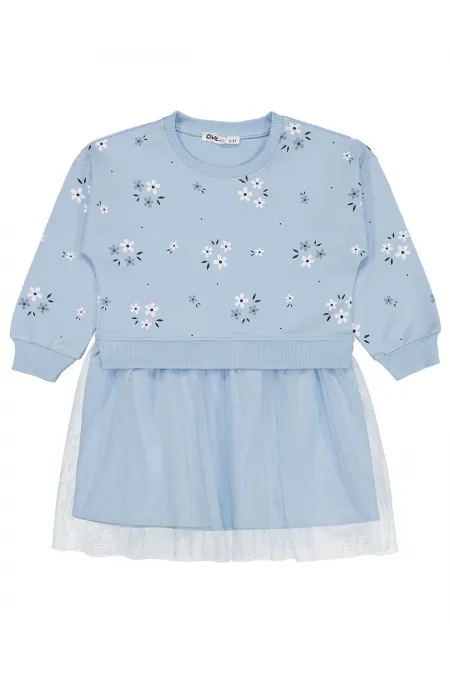 Kız Çocuk Jile ve Elbise 2-5 Yaş Mavi - Paket