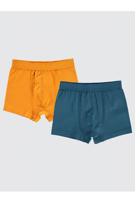 Erkek Çocuk Boxer 2-9 Yaş Turuncu-Lacivert - Paket