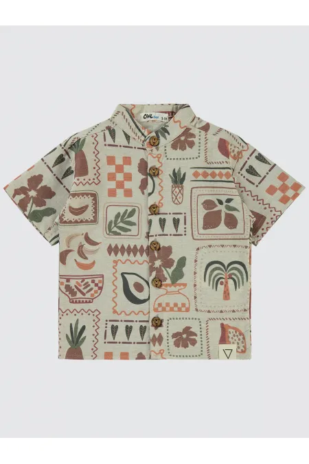 Erkek Çocuk Gömlek 2-5 Yaş Taş Rengi - Paket