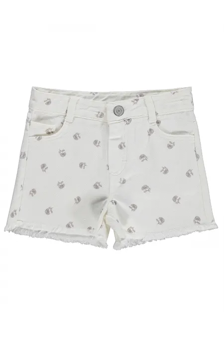 Kız Çocuk Şort 2-5 Yaş Kırık Beyaz - Paket