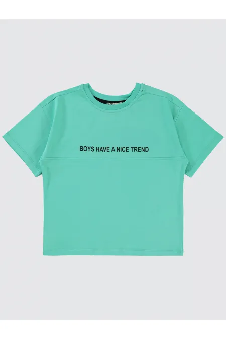 Lot de T-shirts pour garçons de 6 à 9 ans, couleur menthe