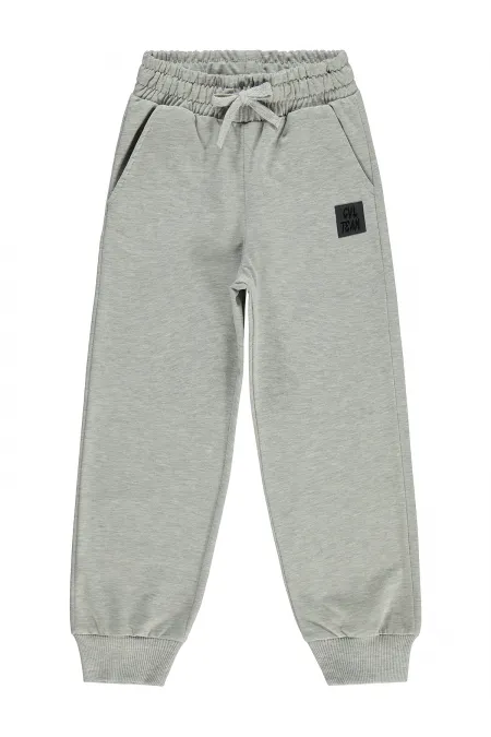 Pantalon de survêtement garçon, 10-13 ans, gris chiné - Lot