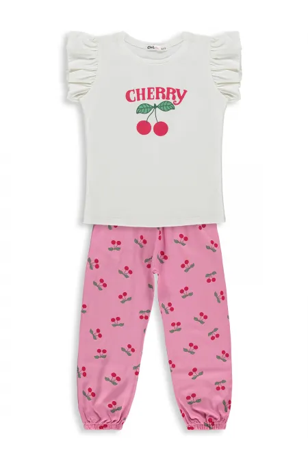 Kız Çocuk Takım 6-9 Yaş Ekru - Paket