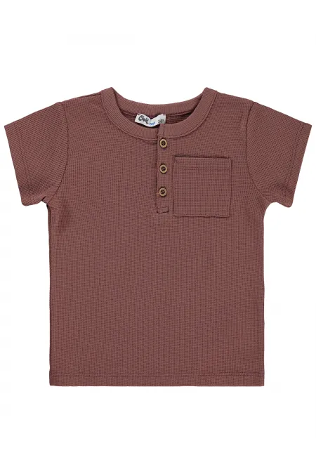 T-shirt garçon, 2-5 ans, marron clair - Lot