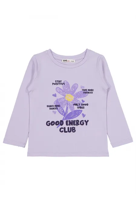 Kız Çocuk Sweatshirt Km 2-5 Yaş Lila - Paket