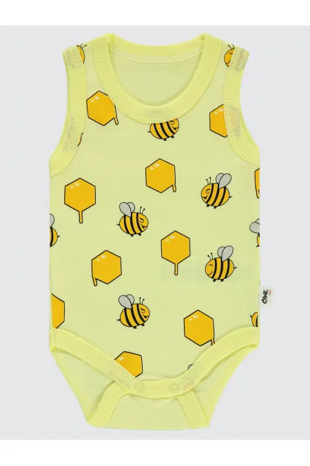 Body bébé à boutons-pression 0-24 mois jaune citron - Emballage