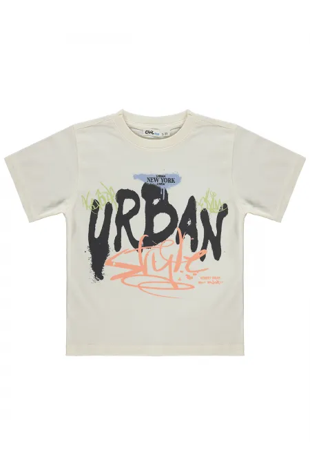 Erkek Çocuk Tişört Km 2-5 Yaş Ekru - Paket