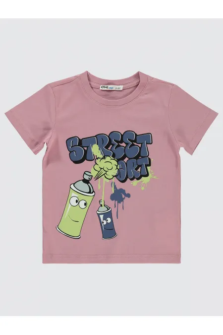 Boys T-Shirt 2-5 Years Old Dusty Rose - Package