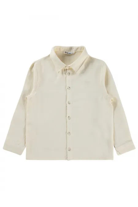 Boys' Shirt, Ages 6-9, Stone Color - Package