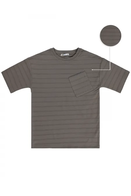 Boys' T-Shirt, Ages 10-13, Dark Brown - Pack
