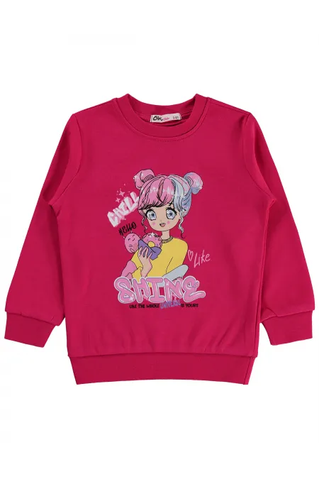 Kız Çocuk Sweatshirt 2-5 Yaş Fuşya - Paket