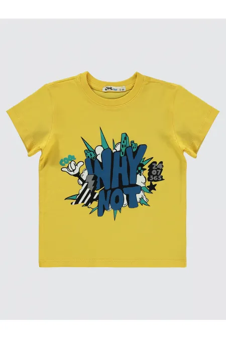 T-shirt jaune pour garçon de 2 à 5 ans - Emballage