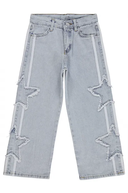 Kız Çocuk Pantolon Kot 10-13 Yaş Buz Mavi - Paket