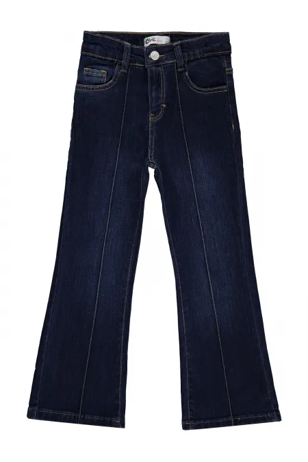 Kız Çocuk Pantolon Kot 6-9 Yaş Koyu Mavi - Paket