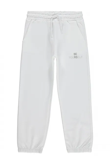 Pantalon de survêtement pour filles, 6-9 ans, blanc cassé - Lot