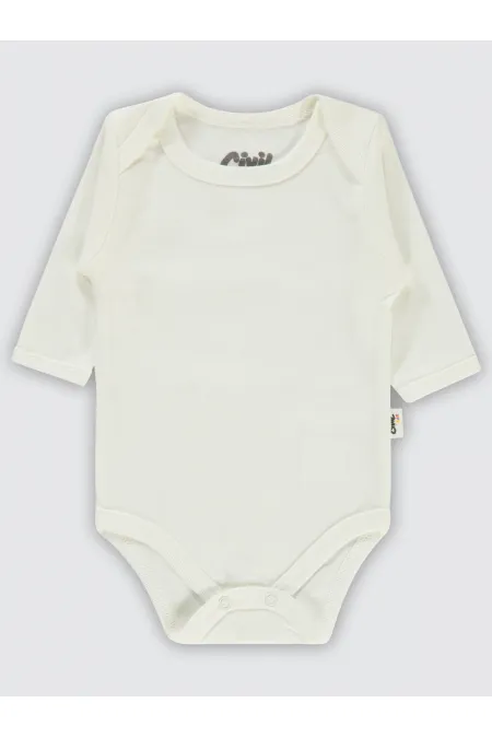 Bebek Çıtçıtlı Badi 0-24 Ay Beyaz - Paket