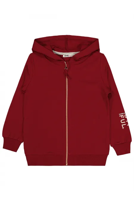 Gilet pour fille de 6 à 9 ans, bordeaux foncé - Emballage