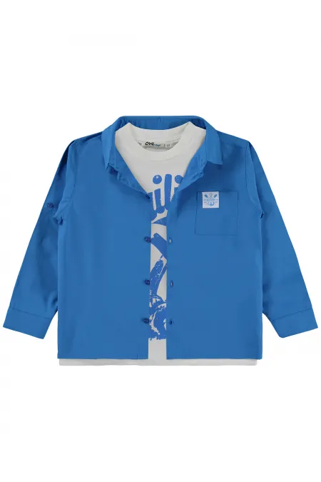 Ensemble chemise garçon 2-5 ans turquoise foncé - Emballage