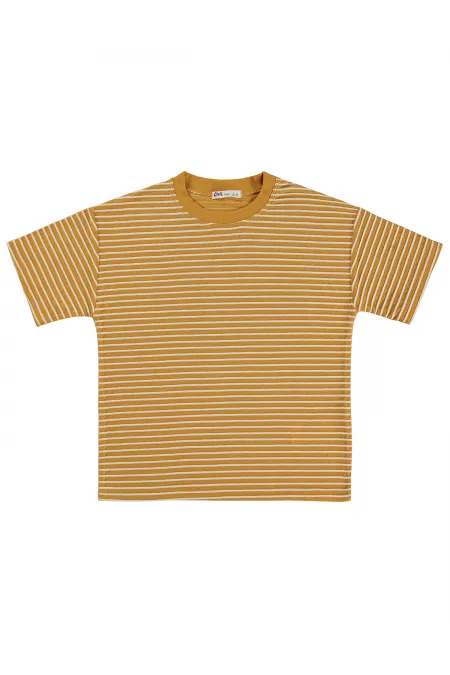 T-shirt garçon, 6-9 ans, moutarde - Lot