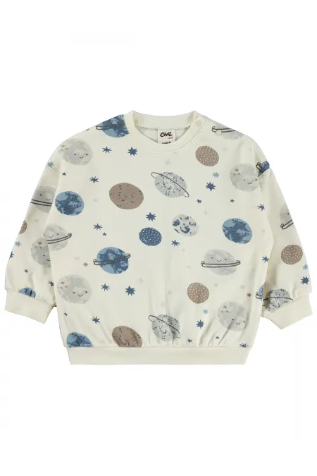 Bebek Sweatshirt 0-24 Ay Ekru - Paket