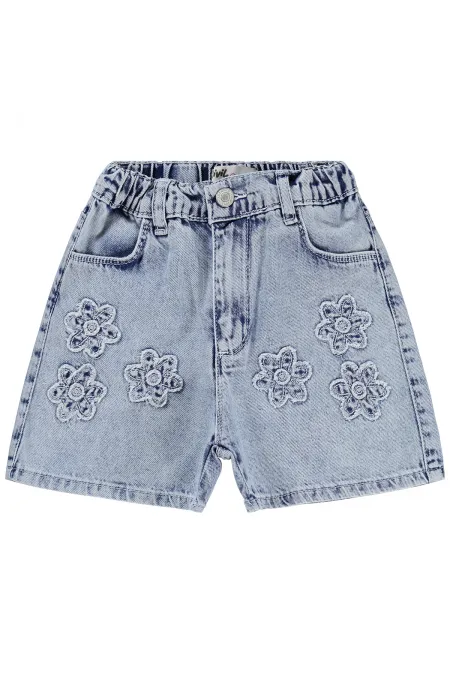 Kız Çocuk Şort 6-9 Yaş Mavi - Paket