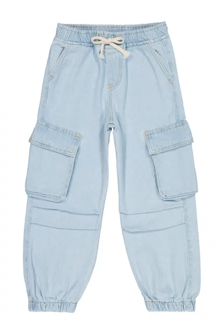 Kız Çocuk Pantolon 10-13 Yaş Buz Mavi - Paket