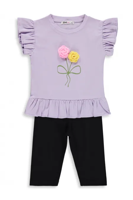 Ensemble pour filles 2-5 ans Lavande douce-Noir - Pack