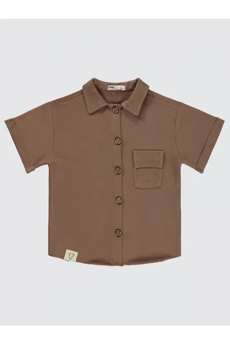 Chemise garçon marron 2-5 ans - Emballage