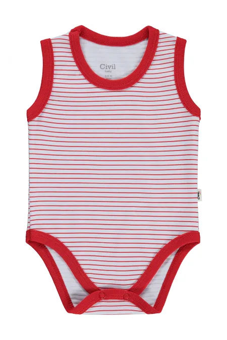 Bebek Çıtçıtlı Badi 0-24 Ay Kırmızı - Paket