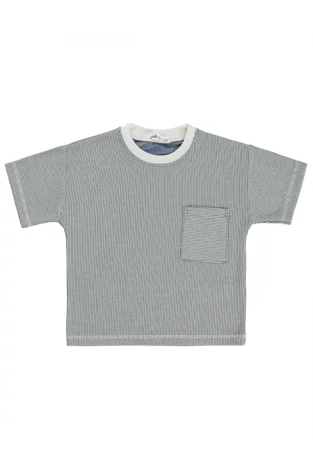 T-shirt garçon, 2-5 ans, bleu indigo clair - Lot
