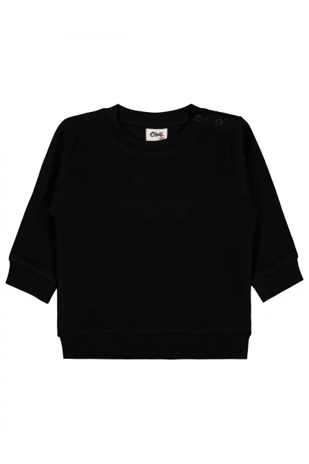 Bebek Sweatshirt 0-24 Ay Siyah - Paket