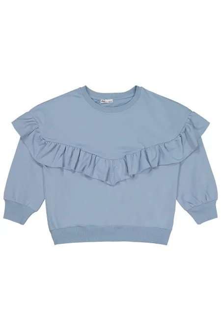 Kız Çocuk Sweatshirt 10-13 Yaş Mavi - Paket