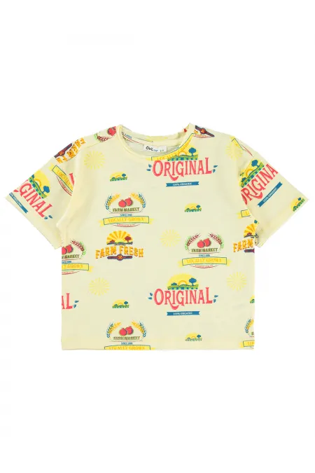 Boys T-Shirt 6-9 Years Old Light Yellow - Package