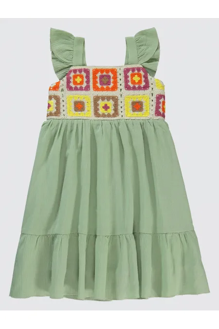 Girl's Vest and Dress Ages 6-9, Almond Green - Package