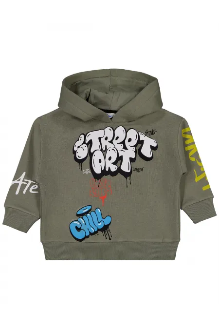 Erkek Çocuk Sweatshirt 2-5 Yaş Açık Haki - Paket