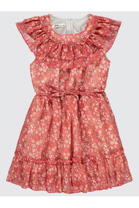 Girl's Vest and Dress 6-9 Years Old Coral - Package