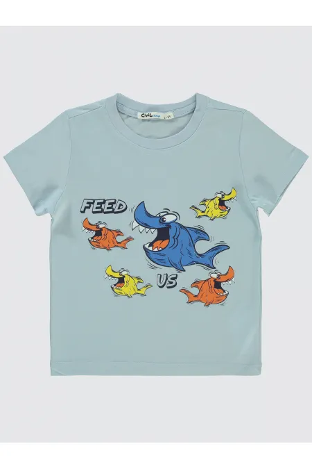 Boys T-Shirt 2-5 Years Old Ice Blue - Pack