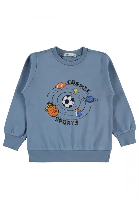 Erkek Çocuk Sweatshirt Km 2-5 Yaş İndigo - Paket